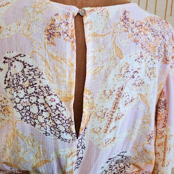 Gigio USA Mauve Paisley Print Dress Flutter Sleeves | Boho & Fairycore | Size S - Picture 5 of 16